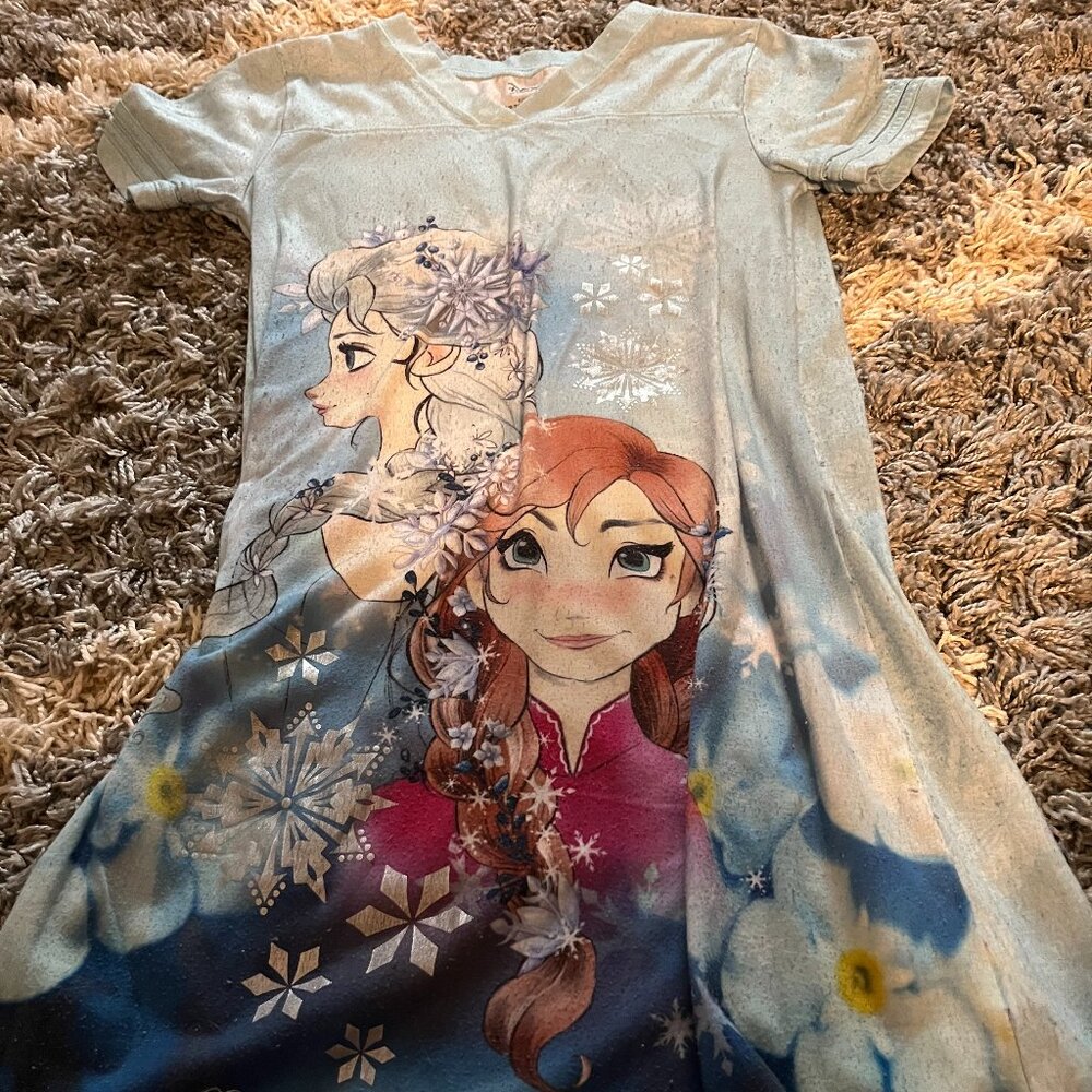 Disney Store Blue and Pink Disney's Frozen Night Gown Girls Size 9/10